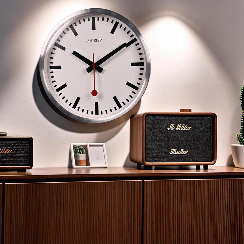 Modern Electronics Gadgets - นาฬิกาแขวนผนังโลหะดีไซน์เรียบหรูทันสมัยขนาด 12 นิ้ว แบบเงียบ นาฬิกาควอตซ์ทรงกลม สำหรับตกแต่งบ้าน