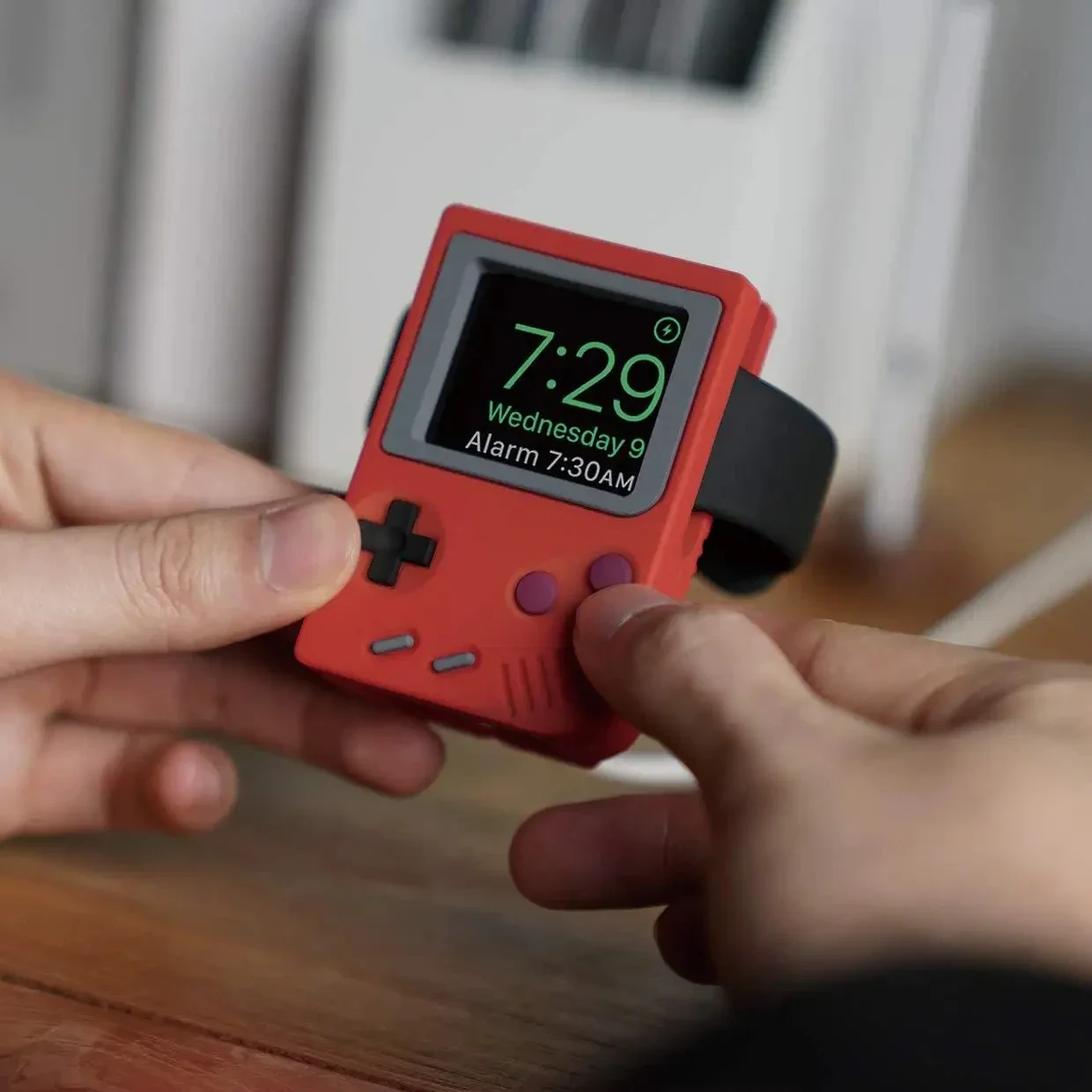Handheld Game Console - แท่นวางซิลิโคนสำหรับที่ชาร์จ IWatch สำหรับ Apple Watch 10