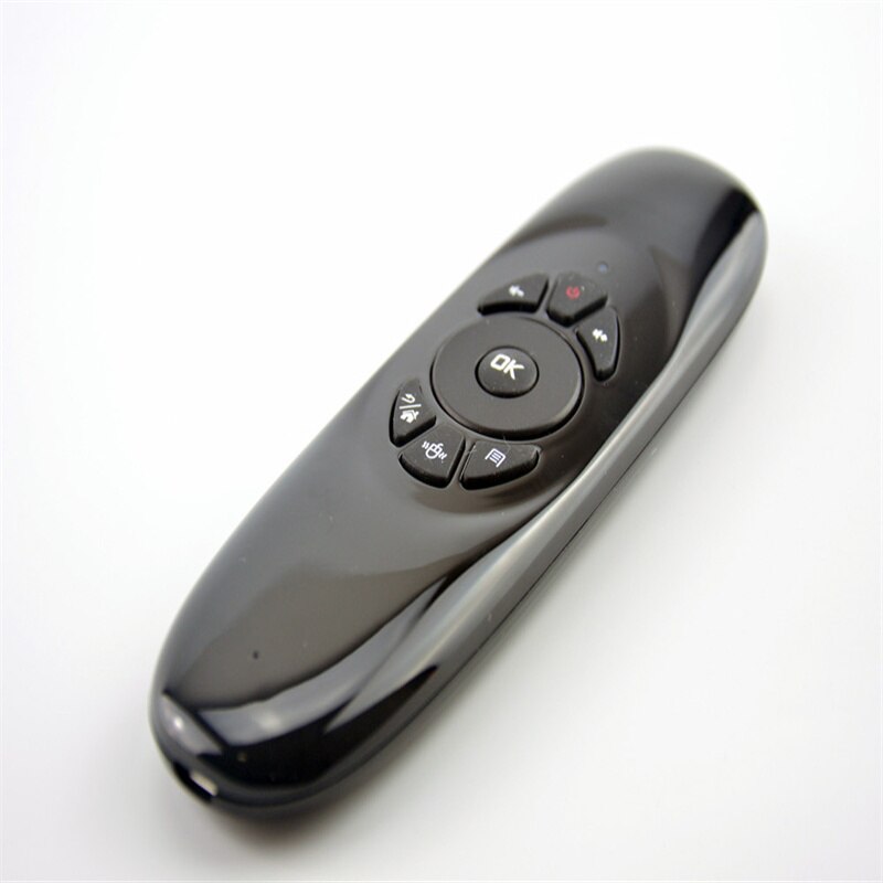 Laser Pointer Presenter - C120แอร์เมาส์มินิคีย์บอร์ดไจโรสโคปสองด้านควบคุมระยะไกลสำหรับพีซีแอนดรอยด์ทีวีกล่อง