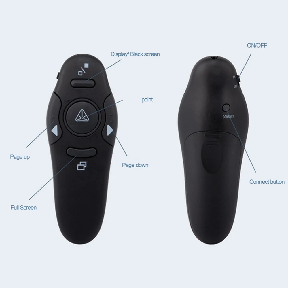 Laser Pointer Presenter - รีโมทคอนโทรลไร้สายสำหรับผู้นำเสนอ 2.4GHz พร้อมพอร์ต USB สำหรับโปรเจคเตอร์ ปากกาสำหรับนำเสนอ