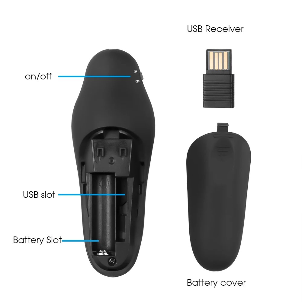 เมาส์ไร้สาย 2.4G รีโมทไร้สายสำ - Laser Pointer Presenter บทวิจารณ์และราคา