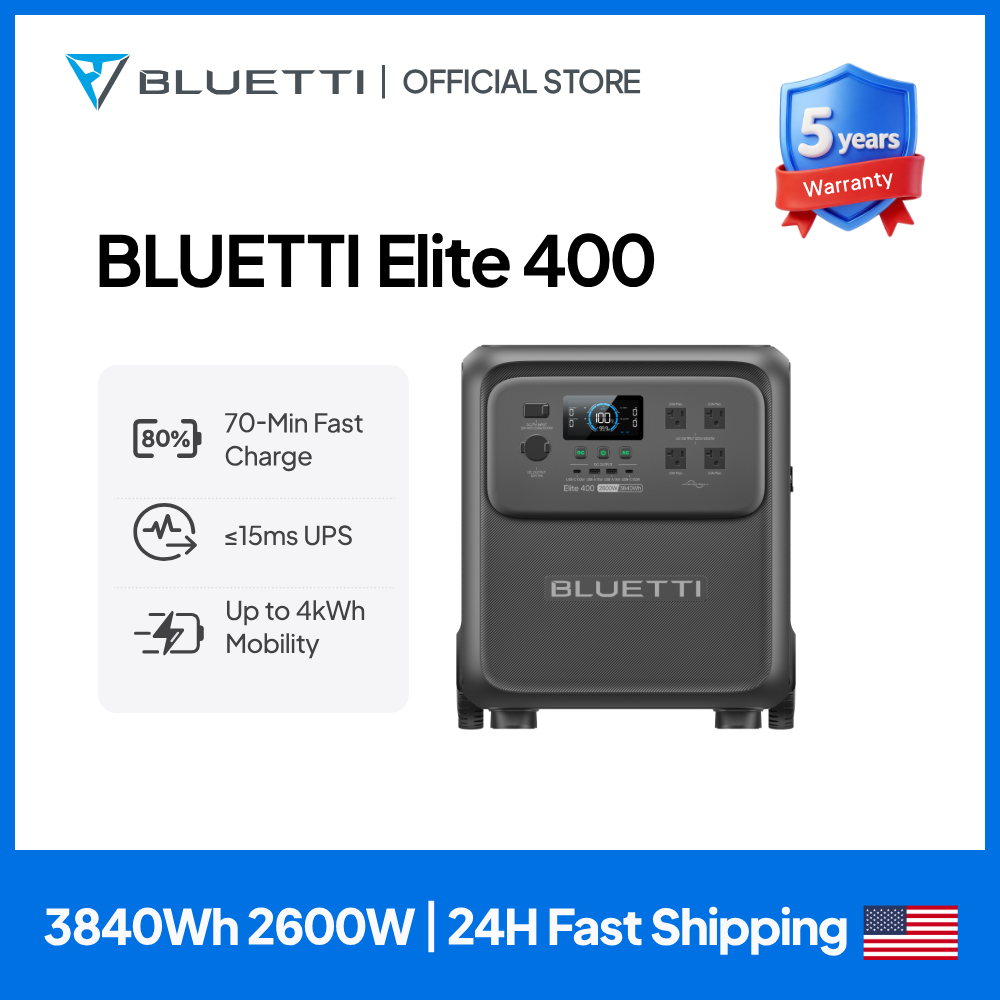 BLUETTI Elite 400 2600W 3840Wh - Solar Powered Charger บทวิจารณ์และราคา