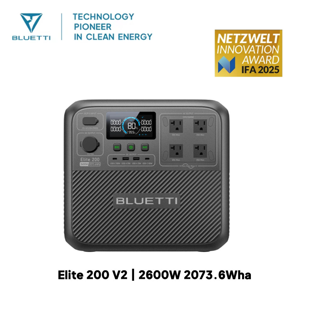 【รีนิว】BLUETTI Elite 200 V2 สถ - Solar Powered Charger บทวิจารณ์และราคา