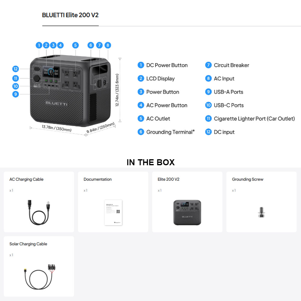 【รีนิว】BLUETTI Elite 200 V2 สถ - Solar Powered Charger บทวิจารณ์และราคา